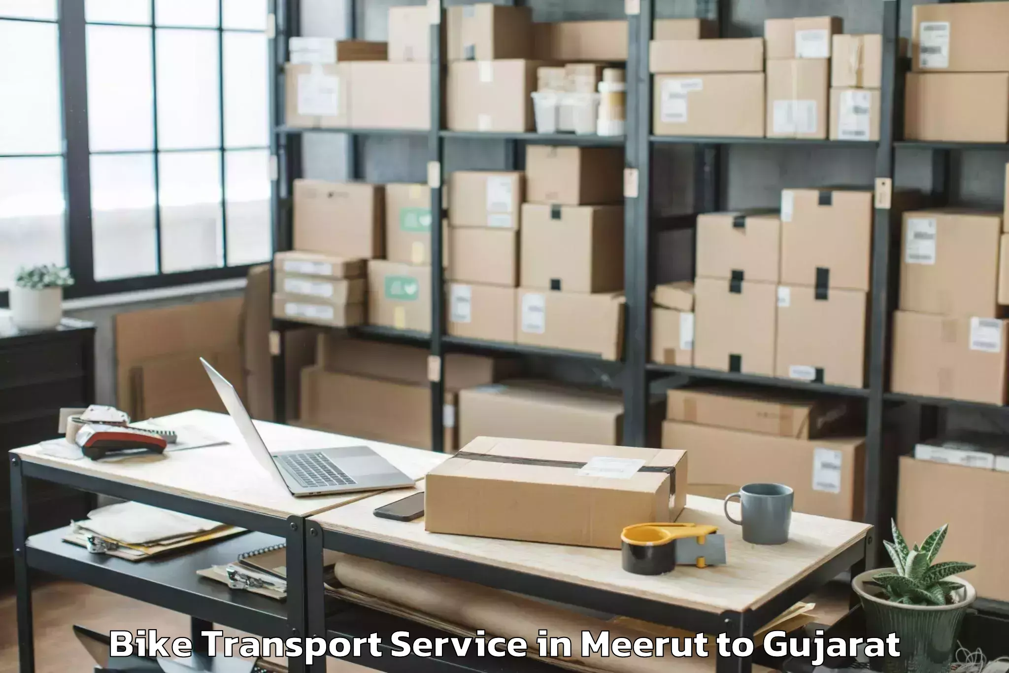 Leading Meerut to Damnagar Bike Transport Provider